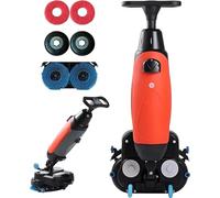 LZDOYY Autolaveuse 17 po, Mini-autolaveuse, capacité de Nettoyage de 13 000 pi²/h, Largeur de Nettoyage de 43 cm (17 po), tête de Nettoyage rotative à Double Brosse et Rotation à 360° Red