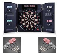 LZDOYY Jeu de Flechette Electronique Adulte et Enfant, Jeux de Flechette Electronique Professionnel avec Ecran LCD, Scoreur Numérique, avec 12 Pointes Souples, Jeu Flechette Pro