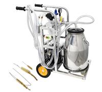 LZDOYY Machine à traire électrique sans Huile, Pompe à Vide, avec Seau en Acier Inoxydable 304 de 25 L et 3 brosses de Nettoyage, pour Vaches, chèvres et brebis.