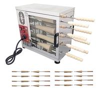 LZDOYY Machine Commerciale électrique de Four à gâteau de cheminée avec Rouleau de 8/16 pièces, Machine à Rouleau à gâteau, Fabricant de Gril à Cornet de crème glacée,16sticks