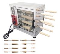 LZDOYY Machine Commerciale électrique de Four à gâteau de cheminée avec Rouleau de 8/16 pièces, Machine à Rouleau à gâteau, Fabricant de Gril à Cornet de crème glacée,8sticks
