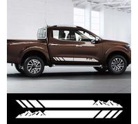 LzDQF Voiture Décalque de Latérale de Corps Jupe,pour Nissan Navara NP300 Off Road Bande Latérale Jupe Seuil Autocollant.,B-White