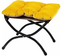 LZDRETUQ Tabouret Repose-Pieds Pliable avec Pieds en métal, Petit Pouf Moderne Amovible, Repose-Pieds Portable, Confortable et antidérapant en Coton pour Salon et Chambre à Coucher - Jaune