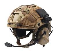 LZEFIA Casque Tactique Fast Combiné, Militaire Équipement de Protection Style Militaire avec écouteur Tactique et Couvercle Casque pour Les Loisirs l'ensemble de Jeu Airsoft Paintball CS