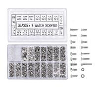 Lzeouean 1000 Pcs Lunettes De Vue en Acier Inoxydable Montre RÉParation Kit De Remplacement De Vis Ensemble Minuscule Vis ÉCrou Assortiment Outil De RÉParation Kit Ensemble