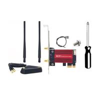 Lzeouean Adaptateur RéSeau sans WiFi 7 BE200 Pro Pcie + Antenne 8DB BT5.4 Tri Bande 2.4G/5G/6 GHz BE200 Carte WiFi pour Win11 Linux