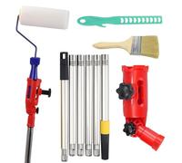 LZEXIN Support d'extension de pinceau multi-angle de 1,5 m avec manche d'extension - Kit de pinceaux avec pinceau à peinture - Bâton mélangeur de peinture adapté à la plupart des pinceaux à rouleaux