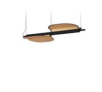 LZF LUZIFER lampe à suspension OMMA 2 LEAVES Dim 0-10V 3000K (Hêtre naturel, finitions noires - Vernis à bois)