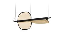 LZF LUZIFER lampe à suspension OMMA 2 LEAVES Dim 0-10V 4000K (Finitions blanches et noires naturelles - Vernis à bois)