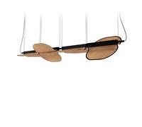 LZF LUZIFER lampe à suspension OMMA DOUBLE 2 Dim 0-10V 2700K (Cerisier naturel, finitions noires - Vernis à bois)