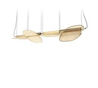 LZF LUZIFER lampe à suspension OMMA DOUBLE 2 Dim 0-10V 3000K (Blanc naturel, finitions dorées - Vernis à bois)