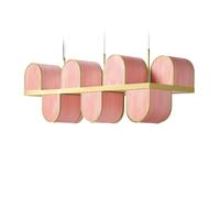 LZF LUZIFER lampe à suspension OSCA LARGE (Rose pâle, texture or métallique - Vernis à bois)