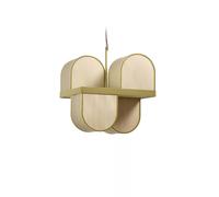 LZF LUZIFER lampe à suspension OSCA SMALL (Blanc naturel, cadre doré métallisé - Vernis à bois)