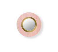 LZF LUZIFER lampe murale applique avec miroir LENS CIRCULAR diffuseur métallique d'or 2700K (Rose pâle - Vernis à bois)