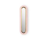 LZF LUZIFER lampe murale applique avec miroir LENS SUPER OVAL diffuseur métallique d'or 2700K (Rose pâle - Vernis à bois)
