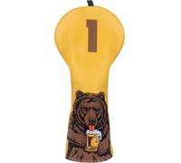 LZFAN Couvre-club de golf en cuir brodé Motif ours de bière