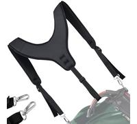 LZFAN Sangles de sac de golf, double bandoulière de rechange universelle, sangle de transport en cuir synthétique pour sac de golf, Noir , M