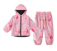 LZH garçons filles imperméable, veste à capuche imperméable manteau pantalon costume 2 pièces ensembles