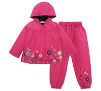 LZH Imperméable de Pluie pour Enfants Imperméable Capuche Veste et Pantalon | 2PCS,imperméable capuche veste pantalon. Imperméables pour garçons filles, à un usage quotidien tout au long de l'année 1-6Y