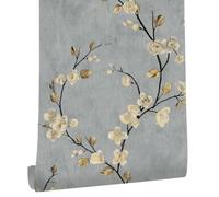 LZH-LP Papier Peint Autocollant, 44.5x500CM Colorés Entrelacés Fleurs D'oiseaux Vignes Papier Contact Décoller Coller Vinyle Film Décoratif Amovible pour Armoires Murales