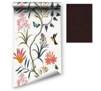 LZH-LP Papier Peint Autocollant, 44.5x700CM Colorés Entrelacés Fleurs D'oiseaux Vignes Papier Contact Décoller Coller Vinyle Film Décoratif Amovible, Avec Autocollant Cuir Patch