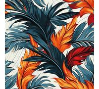 LZH-LP Papier Peint Autocollant, 44x300CM Jungle Colorée Abstraite Feuilles Tropicales Exotiques Papier Contact Décoller Coller Vinyle Film Décoratif Amovible pour Armoires Murales