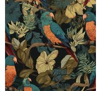 LZH-LP Papier peint autocollant, papier de contact vert, 44x600CM papier peint vert à décoller et à coller, papier peint perroquet jungle coloré, film vinyle amovible pour salon, chambre à coucher