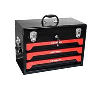 LZHAOHE Boîte à outils moderne portable en métal avec 3 tiroirs, poignée et serrure à clé - Armoire à outils durable pour garage, entrepôt, atelier de réparation, rangement de bureau - Noir