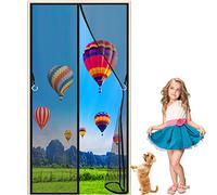 LZHBD Moustiquaire magnétique de Porte en Maille renforcée Ultra Solide 185 x 215 cm pour Porte Patio Couloirs Terrasse Balcon Salon Fenêtre - Noir