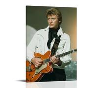 LZHCSCDY Johnny Hallyday Album de musique de la série des chanteurs populaires Poster sur toile Décoration murale pour chambre à coucher 30 x 45 cm Style cadre