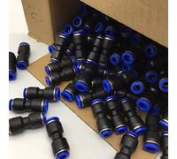 LziXan Ensemble de réducteurs pneumatiques Droits à 2 Voies - 100 pièces Type PU - Connecteurs de 8 mm à 6 mm et de 6 mm à 4 mm(8mm-6mm)