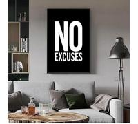 LZJAGXX Affiche de fitness inspirante « Pas d'excuses », décoration murale pour salle de sport, art moderne et motivant, peinture sur toile pour décoration d'intérieur (40 x 60 cm, sans cadre)