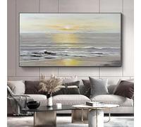 LZJAGXX Affiche et impressions de vue sur la mer au lever du soleil, grande toile de paysage, art mural texturé, image pour décoration de salon (60 x 120 cm, sans cadre)