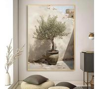 LZJAGXX Affiche vintage représentant un olivier dans un vase, toile murale, décoration pour bar, salon, bureau, chambre à coucher, salle de bain, 30 x 40 cm, sans cadre