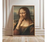 LZJAGXX Décoration murale humoristique pour salle de bain sur toile : tableau Mona Lisa, peinture sur les mauvaises odeurs (20 x 30 cm, toile tendue sur châssis).