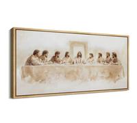 LZJAGXX Grande toile imprimée minimaliste La Cène - Peinture décorative chrétienne aux tons sépia pour salon et chambre (30 x 60 cm/cadre intérieur)