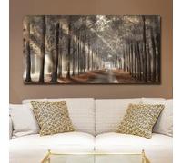 LZJAGXX Grande toile imprimée représentant un paysage d'automne, avec une forêt panoramique aux couleurs chaudes et vibrantes, idéale pour décorer les murs de la chambre (50 x 100 cm, sans cadre).