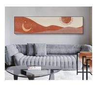 LZJAGXX Impression sur toile du soleil et de la lune pour chambre à coucher, grande taille, tableau mural nordique, affiche d'art mural, décoration d'intérieur, 40 x 120 cm, sans cadre