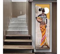 LZJAGXX Peinture sur toile de grande taille représentant un portrait de femme noire africaine, affiches et impressions, décoration murale pour salon, maison, 35 x 100 cm, sans cadre