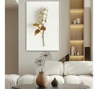 LZJAGXX Tableau abstrait floral grand format sur toile (60 x 80 cm/Toile tendue sur châssis) - Impression moderne - Illustration florale pour hôtel ou maison