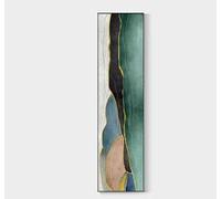 LZJAGXX Tableau abstrait minimaliste moderne vert et or, impression sur toile grand format (25 x 75 cm, sans cadre) pour la décoration de votre salon ou entrée.