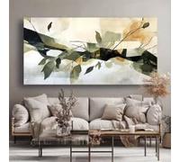 LZJAGXX Tableau abstrait moderne avec branches aux tons terreux, œuvre d'art contemporaine et esthétique (65 x 130 cm, sans cadre)