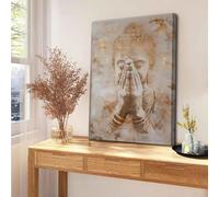 LZJAGXX Tableau abstrait sur toile représentant un Bouddha doré, idéal pour la décoration murale, le culte bouddhiste, la méditation spirituelle zen (20 x 30 cm/cadre intérieur)