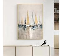 LZJAGXX Tableau de paysage marin avec voilier, imprimé sur toile, art mural moderne, grand format, décoration murale colorée pour maison de campagne (70 x 100 cm/sans cadre)