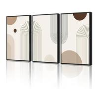 LZJAGXX Tableau minimaliste en toile, style bohème noir et blanc, lignes épurées, style bohème, affiche abstraite, décoration de couloir (40 x 60 cm x 3 / cadre intérieur)