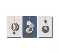 LZJAGXX Tableau mural moderne, affiche dorée et bleue, style luxueux, impression sur toile créative, décoration pour la maison, le salon, le bureau ou la chambre (40 x 60 cm x 3 / cadre intérieur)