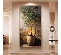 LZJAGXX Tableau sur toile extra large représentant un olivier - Œuvre d'art moderne représentant un olivier - Impressions minimalistes pour la décoration du salon (50 x 100 cm/sans cadre)