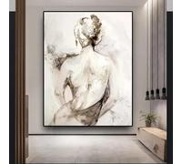 LZJAGXX Toile murale abstraite fille femme sexy dos nu peinture noir blanc affiches et impressions pour décoration de salon 70 x 100 cm sans cadre