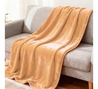 LZJD Plaid Canapé 125 x 180 cm Moelleuse et Chaude Couverture en Polaire Idée Cadeau pour Printemps Automne Canapé Ou Lit, Beige