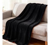 LZJD Plaid Canapé 145 x 170 cm Moelleuse et Chaude Couverture en Polaire Idée Cadeau pour Printemps Automne Canapé Ou Lit, Noir